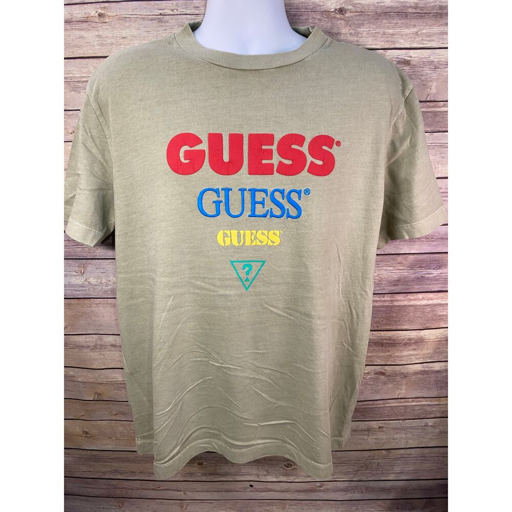 Vintage Guess Originals Small T shirt Spellout Triangle Mens 22x27